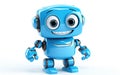 Toy Robot with a Joyful Smile on White Background -Generative Ai