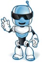 Toy robot mascot. Vector clip art illustration with simple gradients.