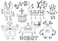 Toy robot set - retro robots collection vector