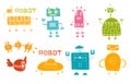 Toy robot set - retro robots collection vector