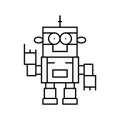 toy robot toy baby line icon vector illustration