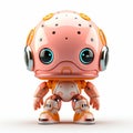 Playful Robot With Pink Helmet: A Toy-like Design With Realistic Lighting