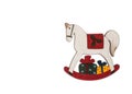 Toy rocking horse Christmas decoration. Royalty Free Stock Photo