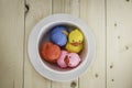Toy rubber duck on a plate Royalty Free Stock Photo
