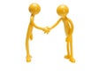 Toy rubber figurines shaking hands Royalty Free Stock Photo