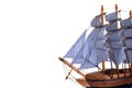 Toy sailing boat on white background Royalty Free Stock Photo