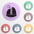 Toy sailing ship badge color set icon. Simple glyph, flat vector of toys icons for ui and ux, website or mobile application Royalty Free Stock Photo