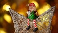 Toy Santa Claus Bengalese candle gold bokeh hd footage