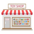 Toy shop isolated on white background. illustration for childhood design. Retail store.