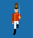 Toy soldier Guardsman plaything isolated. Vector illustration.