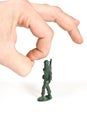 Toy soldier w hand Royalty Free Stock Photo