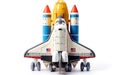 Toy Space Shuttle with Boosters and Astronauts -Generative Ai