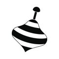 Toy spinning top black simple icon Royalty Free Stock Photo