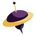 Toy spinning top icon, cartoon style Royalty Free Stock Photo