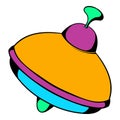 Toy spinning top icon, icon cartoon