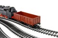 Toy Steam Train and freight wagon Royalty Free Stock Photo