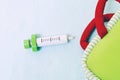 Toy Syringe and Bag Royalty Free Stock Photo