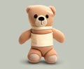 Toy teddy bear with bandage. Injury cute doll for medical clinic concepr. Generative AI