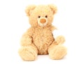 Toy teddy bear with bandage isolated on white background Royalty Free Stock Photo