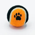 Toy tennis ball for pets on a white background Royalty Free Stock Photo