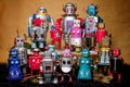 Toy Tin Robot Gathering 01 Royalty Free Stock Photo