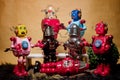 Toy Tin Robot Gathering 06 Royalty Free Stock Photo