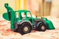 A toy tractor in the nursery Royalty Free Stock Photo