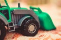A toy tractor in the nursery Royalty Free Stock Photo