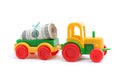 The toy tractor transortation money Royalty Free Stock Photo