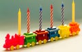 Toy Train and Birthday Candles