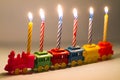 Toy Train and Birthday Candles