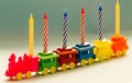 Toy Train and Birthday Candles