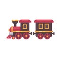 Toy train flat illustration. Christmas present flat icon Royalty Free Stock Photo