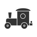 Toy train glyph icon