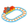 Toy train icon, cartoon style Royalty Free Stock Photo