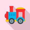 Toy train icon, flat style Royalty Free Stock Photo