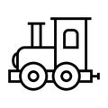 Toy train icon line isolated on white background. Black flat thin icon on modern outline style. Linear symbol and editable stroke Royalty Free Stock Photo