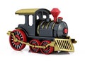 Toy train isolated on white background. 3D illustration Royalty Free Stock Photo