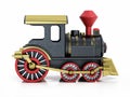 Toy train isolated on white background. 3D illustration Royalty Free Stock Photo