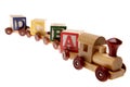 Toy train and learning blocks Royalty Free Stock Photo