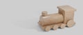 Toy train made of wood. 3d rendering