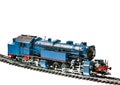 Toy train with a steam engine locomotive Royalty Free Stock Photo