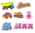 Toy train truck teddy bear wooden train