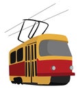 Toy tram, illustration, vector
