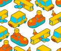 Toy transport cartoon style pattern seamless. Car and Plane, Steamboat. Auto and Ship, aircraft Kids Style background. Baby