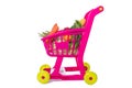 A toy trolley with vegetables Royalty Free Stock Photo