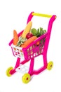 A toy trolley with vegetables Royalty Free Stock Photo