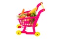 A toy trolley with vegetables Royalty Free Stock Photo