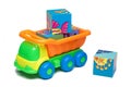Toy truck carrying bricks Royalty Free Stock Photo