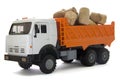 Toy truck with cork stopper for a wine bottle